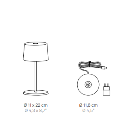 Zafferano - Olivia mini Bianca Lampada da Tavolo